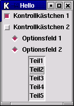Checkbutton, Radiobutton und Listbox